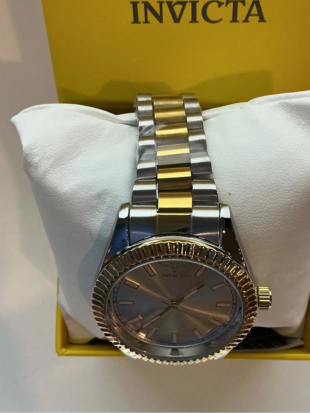 Invicta Two-Tone Silver and Gold Men's Bracelet Watch with Silver Dial